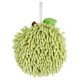thumbnail image 1 of REGALWOVEN Soft Absorbent Fluffy Chenille Ball Hand Towels, Fuzzy Decorative Towel with Wall Hook for Bathroom (6 x 6 Inches) Green 1-Piece, 1 of 5