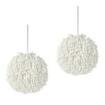 thumbnail image 1 of REGALWOVEN Soft Absorbent Fluffy Chenille Ball Hand Towels, Fuzzy Decorative Towel with Wall Hook for Bathroom (6 x 6 Inches) White 2-Piece, 1 of 5