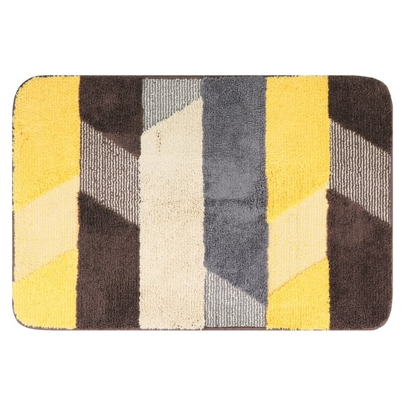 REGALWOVEN Soft Bath Mat, Non Slip Washable Absorbent Rug, Rubber Backing Quick Dry Microfiber Rugs for Shower Floor Brown 16" x 24"