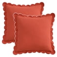 thumbnail image 1 of REGALWOVEN Cotton Throw Pillow Covers Cushion Cases Set, Scalloped Wavy Edge Designs, Modern Home Decor 2 Pcs Orange 18" x 18", 1 of 5