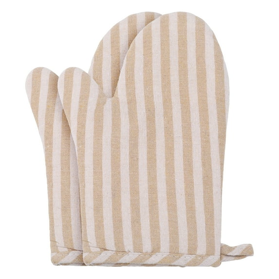 REGALWOVEN Soft Oven Mitts, Heat-Resistant Cooking Gloves, Thick Cotton Lining, Flexible Gripping for Baking, Kitchen Mitts 2Pcs Yellow 10.6x6.7inch