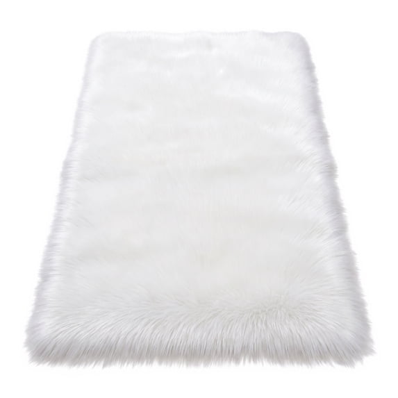 REGALWOVEN Soft Shaggy Area Rug, Ultra Fluffy Bedroom Rugs, Non-Slip Fuzzy Furry Carpet for Room, Nursery, Dorm White 24" x 16"