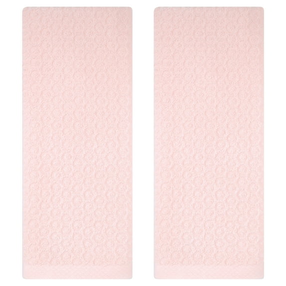 REGALWOVEN Solid Thin Bathroom Hand Towels, 13" x 29" Cotton Hand Towel Set, Absorbent Soft Decorative Towels for Kitchen, Spa, Gym Pink 2-Piece