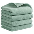 thumbnail image 1 of REGALWOVEN Solid Cotton Hand Towels, Soft Absorbent Hand Towel Set, 13" x 30" Face Towels for Bath, Kitchen Light Green 4-Piece, 1 of 5