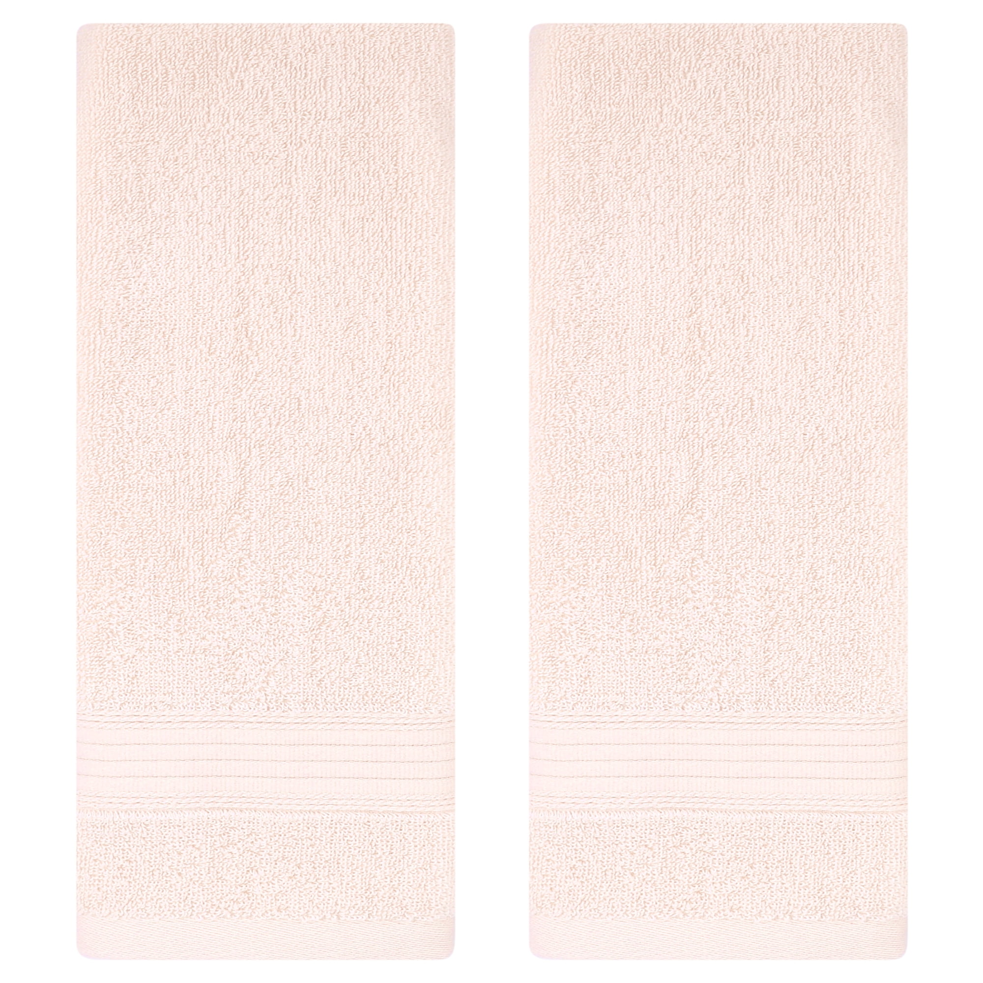 REGALWOVEN Solid Striped Hand Towel Set 13" x 29" Cotton Soft Absorbent Towels for Bath, Hotel, Spa Pink 4-Piece