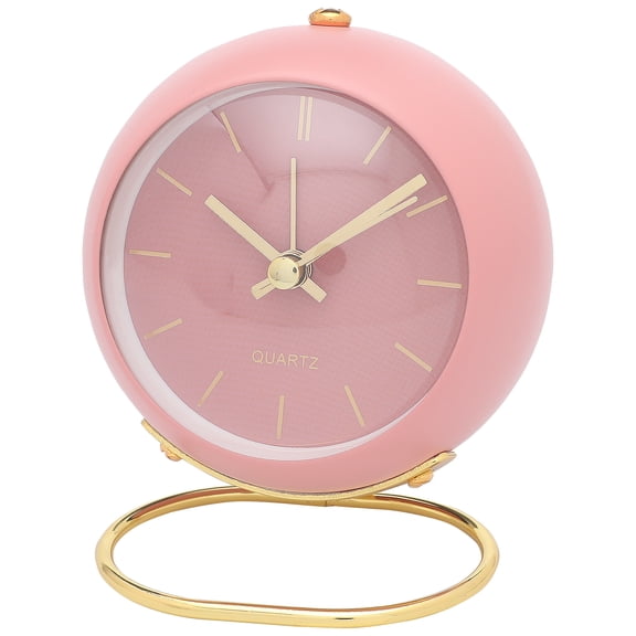 REGALWOVEN Spherical Mechanical Alarm Clock, Metal Casing, with Ring Stand, Ideal for Bedroom Nightstand Pink 4.1"L x 2.5"W x 3.5"H