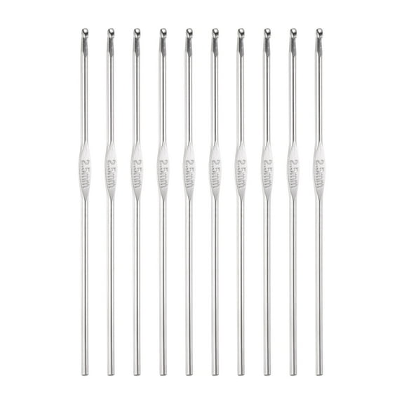 REGALWOVEN Stainless Steel Crochet Hook Knitting Needles for Craft Yarn Silver 2.5mm
