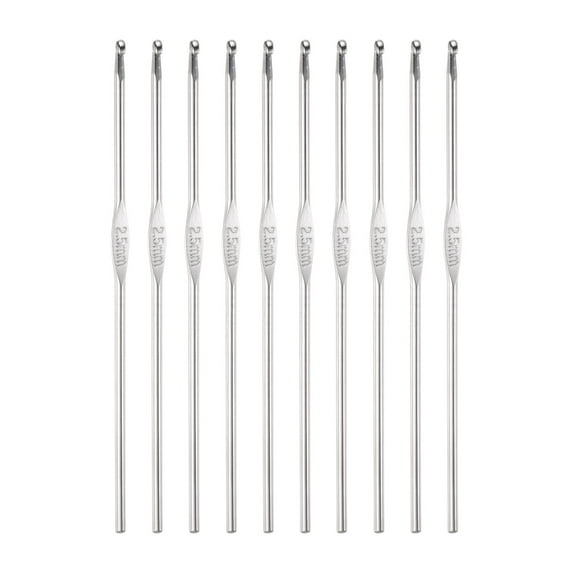 REGALWOVEN Stainless Steel Crochet Hook Knitting Needles for Craft Yarn Silver 2.5mm