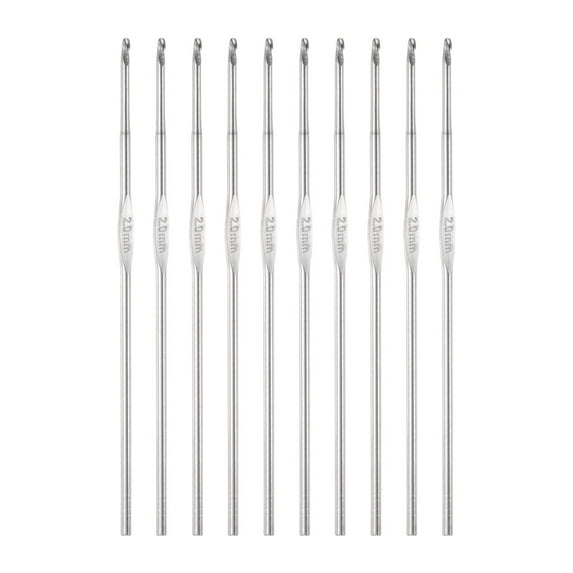 REGALWOVEN Stainless Steel Crochet Hook Knitting Needles for Craft Yarn Silver 2mm