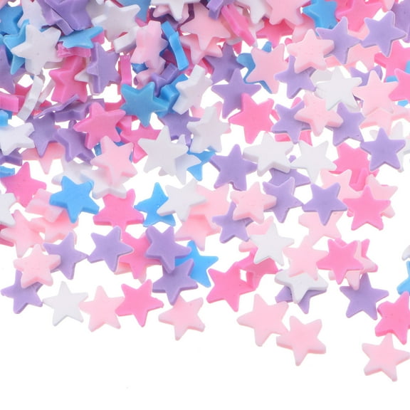 REGALWOVEN Star Slices Polymer Slices, 5mm Soft Clay Slices 100g Resin Supplies, Colorful Purple