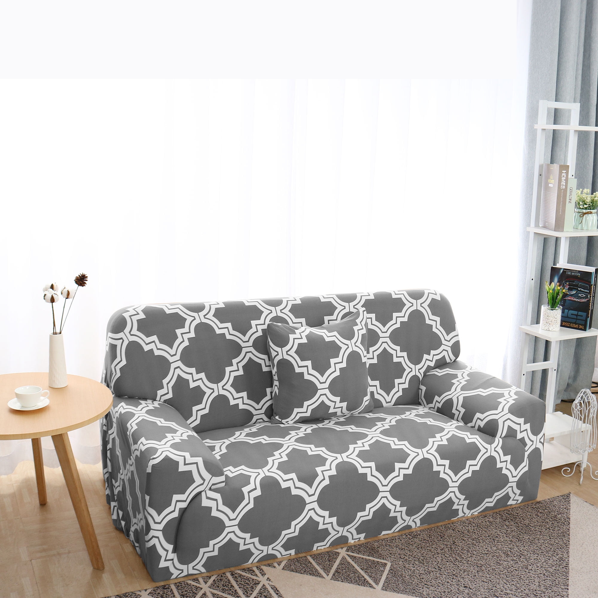 REGALWOVEN Stretch Sofa Slipcover Floral Print Washable Couch Cover, Medium, #L