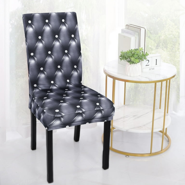 REGALWOVEN Stretch Spandex Dining Chair Cover Plaid Chair Seat