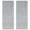 thumbnail image 1 of REGALWOVEN Striped Checked Hand Towels, Absorbent Soft Decorative Towel for Bathroom, Kitchen, Salon, Spa Grey 2-Piece, 1 of 5