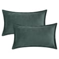 thumbnail image 1 of REGALWOVEN Striped Corduroy Decorative Throw Pillow Covers Pack of 2 Soft Cushion Pillow Cases for Couch Bed Sofa Home Decor Dark Green 12" x 20", 1 of 6