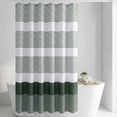 thumbnail image 1 of REGALWOVEN Striped Shower Curtain, Waterproof Bath Shower Curtain Sets with 12 Plastic Hooks, Washable Modern Farmhouse Decor Green 72"W x 72"L, 1 of 5