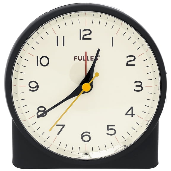 REGALWOVEN Table Alarm Clock, Retro-style Semi-Circular, Non-Tick Movement, Snooze Function for Bedroom Black 4.1"L x 2.6"W x 4.6"H