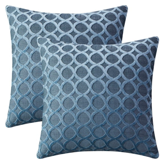 REGALWOVEN Throw Pillow Cover Geometric Cushion Cover Modern Zippered Pillowcase for Sofa Couch Bedroom Living Room Chair Blue 18" x 18"