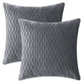 thumbnail image 1 of REGALWOVEN Throw Pillow Covers, 2 Pack Striped Velvet Rectangular Decorative Pillow Cases for Farmhouse Couch Grey 18" x 18", 1 of 6