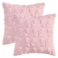 thumbnail image 1 of REGALWOVEN Throw Pillow Covers Set of 2, Bunny Easter Decorations, Soft Plush Jacquard Rabbit Pillow Cases Pink-2 18" x 18", 1 of 6