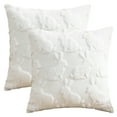 thumbnail image 1 of REGALWOVEN Throw Pillow Covers Set of 2, Bunny Easter Decorations, Soft Plush Jacquard Rabbit Pillow Cases White-2 18" x 18", 1 of 6