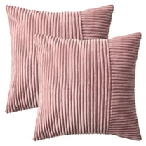 REGALWOVEN Throw Pillow Covers Set of 2 Modern Strip Decorative Couch Bed for Living Room Pink 18" x 18"