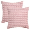 thumbnail image 1 of REGALWOVEN Throw Pillow Covers Set of 2, Soft Plush Solid Couch Pillow Cases for Sofa Bed Living Room Home Decor Pink 18" x 18", 1 of 6