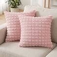 thumbnail image 1 of REGALWOVEN Throw Pillow Covers Set of 2, Soft Plush Solid Couch Pillow Cases for Sofa Bed Living Room Home Decor Pink 18" x 18", 1 of 7