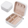 thumbnail image 1 of REGALWOVEN Travel Accessory Box, Mini Portable PU Leather Accessory Organizer Case Storage Display Holder White, 1 of 5