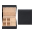 thumbnail image 1 of REGALWOVEN Travel Jewelry Box for Women Birthday Gifts, Small Portable PU Leather Jewelry Organizer Case Storage Display Holder Black 3.5*3.5*1.5in, 1 of 7