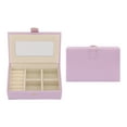 thumbnail image 1 of REGALWOVEN Travel Jewelry Box for Women, Portable Jewelry Organizer Case Storage Display Holder with Mirror for Earring Ring Purple, 1 of 7