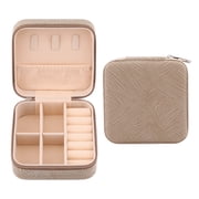 REGALWOVEN Travel Jewelry Box for Women and Girls Birthday Gifts, Small Portable Velvet Jewelry Storage Camel