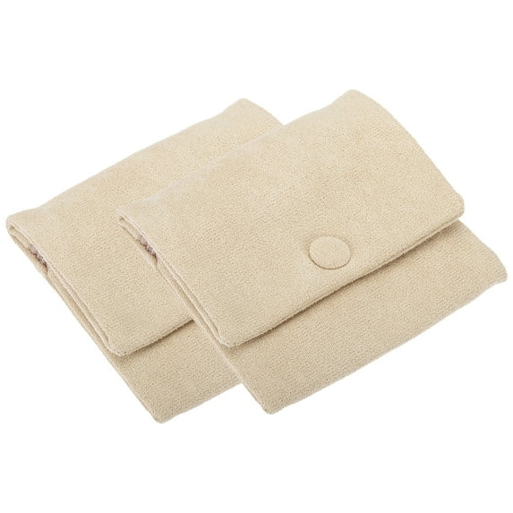REGALWOVEN Travel Jewelry Pouches with Snap Button and Zipper Beige
