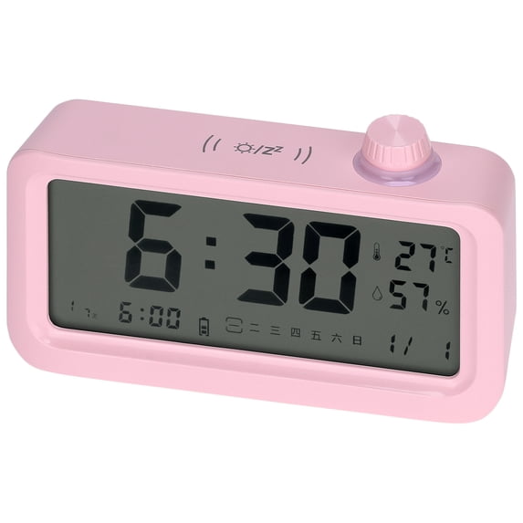 REGALWOVEN Triple Digital Alarm Clock with Big Numbers Display, Temperature, Snooze for Deep Sleepers Teens Pink