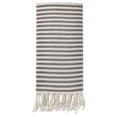 thumbnail image 1 of REGALWOVEN Turkish Beach Towel Striped Tassel Design Lightweight Sand Free Quick Dry Versatile Travel Yoga Picnic Towel 1 Pack Black 71" x 40", 1 of 7