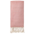 thumbnail image 1 of REGALWOVEN Turkish Beach Towel Striped Tassel Design Lightweight Sand Free Quick Dry Versatile Travel Yoga Picnic Towel 1 Pack Red 71" x 40", 1 of 7