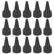 REGALWOVEN Twist Bottle Caps, Plastic Ribbed Edge Squeeze Bottle Replacement Caps for Paint Lids Glue Black 0.90 in