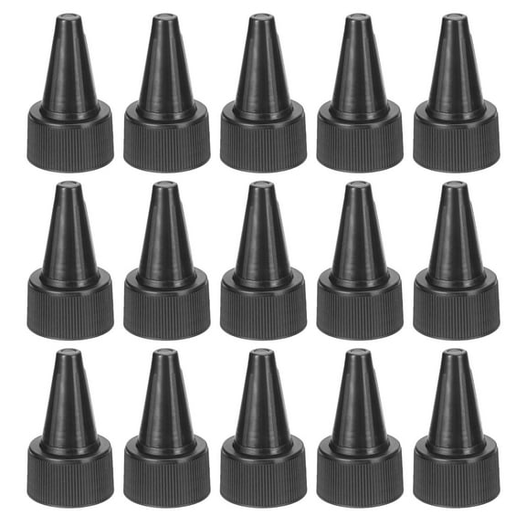 REGALWOVEN Twist Bottle Caps, Plastic Ribbed Edge Squeeze Bottle Replacement Caps for Paint Lids Glue Black 1.10 in