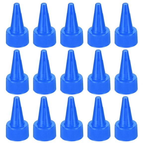 REGALWOVEN Twist Bottle Caps, Plastic Ribbed Edge Squeeze Bottle Replacement Caps for Paint Lids Glue Blue 0.90 in