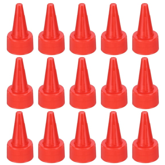 REGALWOVEN Twist Bottle Caps, Plastic Ribbed Edge Squeeze Bottle Replacement Caps for Paint Lids Glue Red 0.90 in