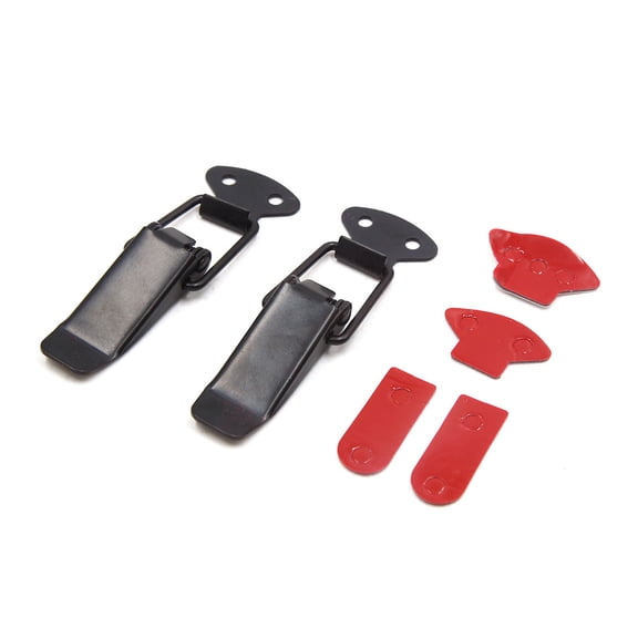 REGALWOVEN  Universal 2pcs Black Metal Bumper Hood Pin Lock Clasp Clip Kit for Car Auto