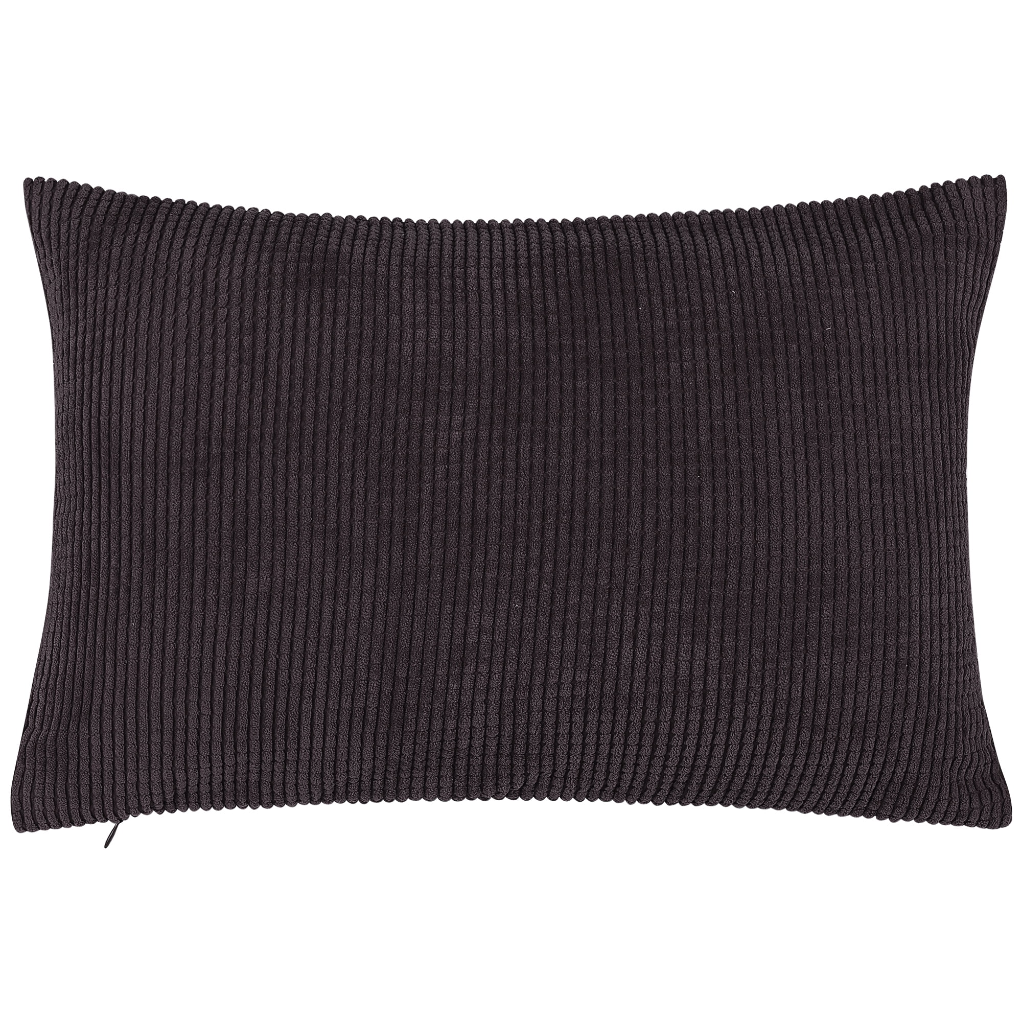 PiccoCasa Velvet Corn Striped Rectangle Throw Pillow Cover, Dark Brown, 12"x18"