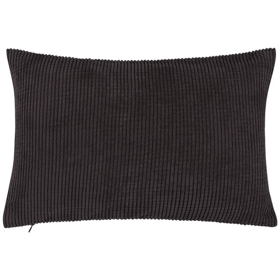 PiccoCasa Velvet Corn Striped Rectangle Throw Pillow Cover, Dark Brown, 12"x18"