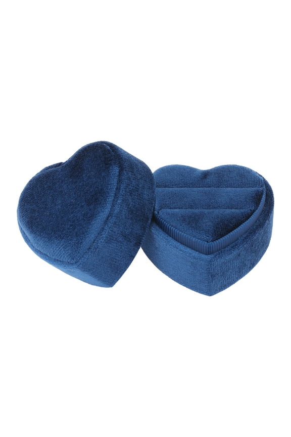 Velvet Ring Box for Proposal, Engagement, Wedding, Ceremony, Jewelry Ring Box Storage Ring Holder Box Blue 2*2*1.7in