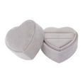 thumbnail image 1 of REGALWOVEN Velvet Ring Box for Proposal, Engagement, Wedding, Ceremony, Jewelry Ring Box Storage Ring Holder Box Gray 2*2*1.7in, 1 of 6