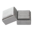 thumbnail image 1 of REGALWOVEN Velvet Square Ring Box for Proposal, Engagement, Wedding, Ceremony, Jewelry Ring Box Storage 2 Slots Ring Holder Box Light Gray 2*2*2in, 1 of 6