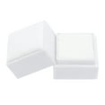 thumbnail image 1 of REGALWOVEN Velvet Square Ring Box for Proposal, Engagement, Wedding, Ceremony, Jewelry Ring Box Storage 2 Slots Ring Holder Box White 2*2*2in, 1 of 6