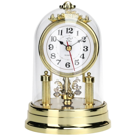 REGALWOVEN Vintage Desk Clock, Silent Retro Luxurious Clocks, Battery Operated for Bedroom, Home Decoration Golden