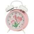 thumbnail image 1 of REGALWOVEN Vintage Mechanical Alarm Clock, Loud Alarms, Fresh Floral Pattern, Ideal for Bedroom Nightstand Pink 4.6"L x 2.2"W x 6.6"H, 1 of 5