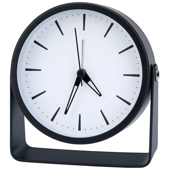 REGALWOVEN Vintage Tabletop Alarm Clock with Stand, Rotatable, Non-Tick, Perfect for Study/Office Black 4.5"L x 1.6"W x 5.0"H