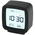 thumbnail image 1 of REGALWOVEN Voice Control Clock with Temperature/Humidity Display - °F/°C Switchable, Simple Operation for Bedroom Black 3.1"L x 1.6"W x 3.3"H, 1 of 5